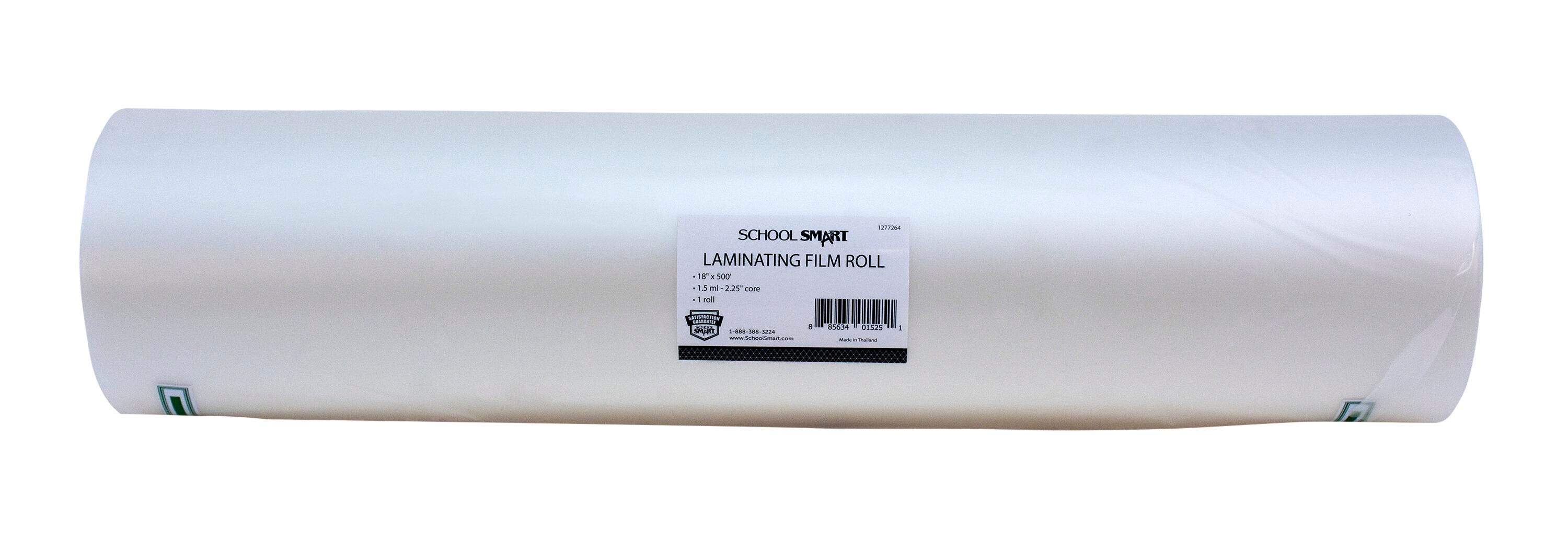 School Smart Laminating Film Roll, 18 Inches x 500 Feet,1.5 Mil Thick, 2-1/4 Inch Core, High Gloss 1277264